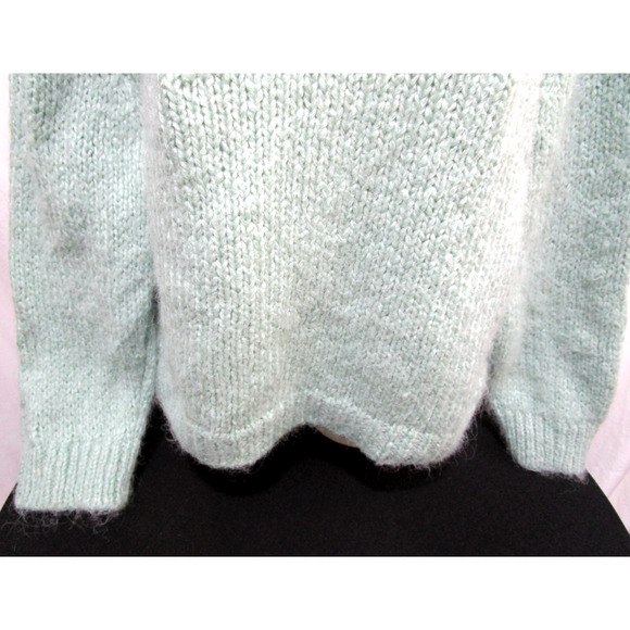 EUC! Zara Mint Green Thick Crew Neck Oversize Sweater Women Sz M - Picture 3 of 8